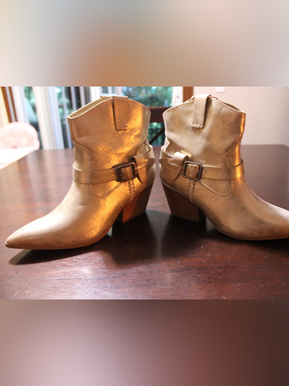 MIA Metallic Taupe Cowboy Ankle Boot CLEMENT - GOLD - Picture 3 of 7